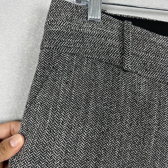 The Limited Cassidy Trouser Pants Size 2 Black/Gray Herringbone Wide Leg 32" in - Picture 6 of 11